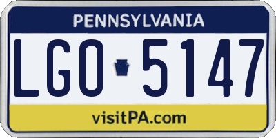 PA license plate LGO5147
