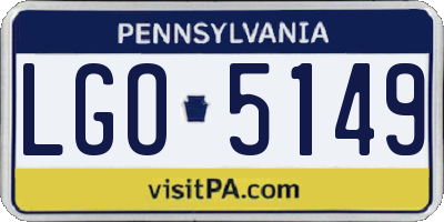 PA license plate LGO5149