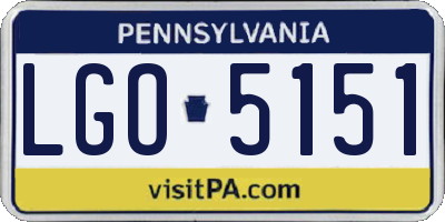 PA license plate LGO5151