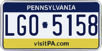 PA license plate LGO5158
