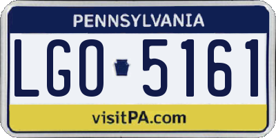 PA license plate LGO5161