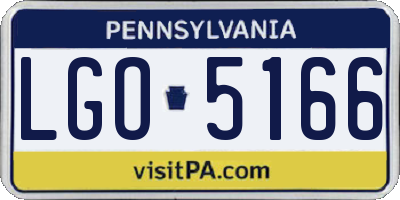 PA license plate LGO5166
