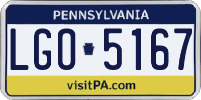 PA license plate LGO5167