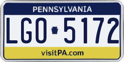 PA license plate LGO5172