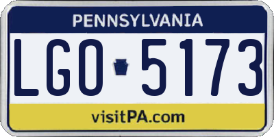 PA license plate LGO5173