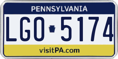 PA license plate LGO5174