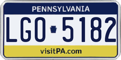 PA license plate LGO5182