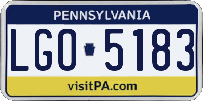 PA license plate LGO5183