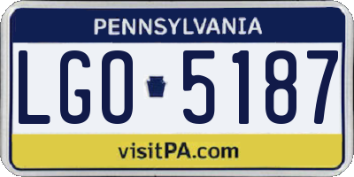 PA license plate LGO5187