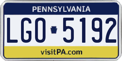 PA license plate LGO5192