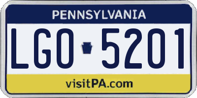 PA license plate LGO5201