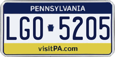 PA license plate LGO5205