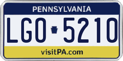 PA license plate LGO5210