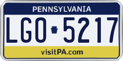 PA license plate LGO5217