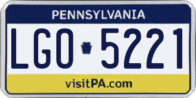 PA license plate LGO5221