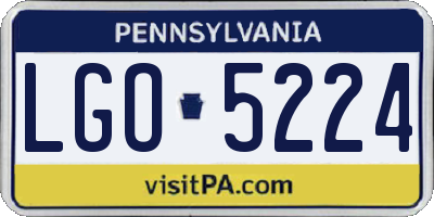 PA license plate LGO5224