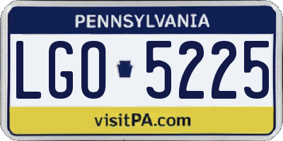 PA license plate LGO5225
