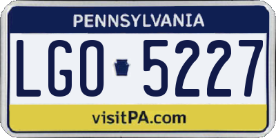 PA license plate LGO5227