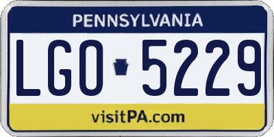 PA license plate LGO5229