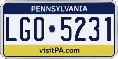 PA license plate LGO5231