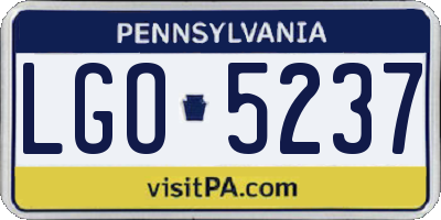 PA license plate LGO5237