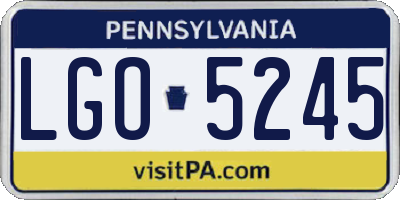 PA license plate LGO5245