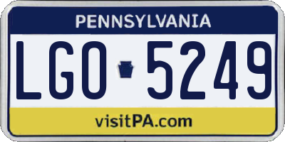 PA license plate LGO5249