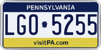 PA license plate LGO5255