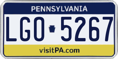 PA license plate LGO5267