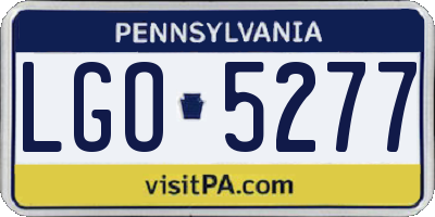 PA license plate LGO5277