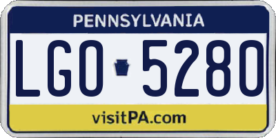 PA license plate LGO5280