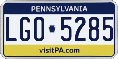 PA license plate LGO5285