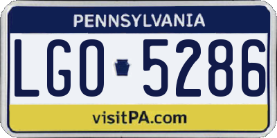 PA license plate LGO5286