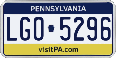 PA license plate LGO5296