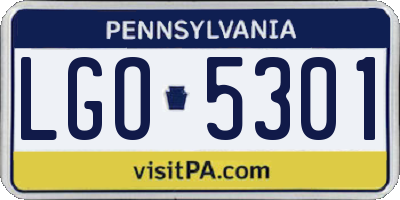 PA license plate LGO5301