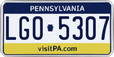 PA license plate LGO5307