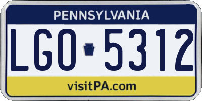 PA license plate LGO5312