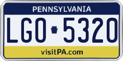 PA license plate LGO5320
