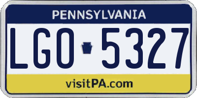 PA license plate LGO5327
