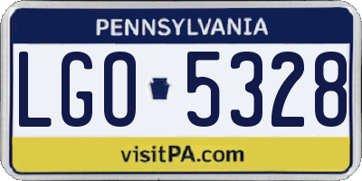 PA license plate LGO5328