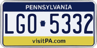 PA license plate LGO5332