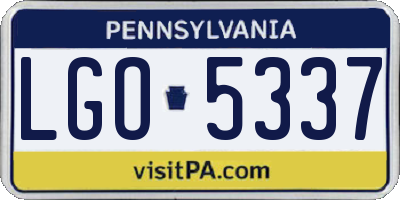 PA license plate LGO5337