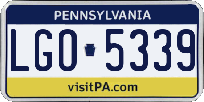 PA license plate LGO5339