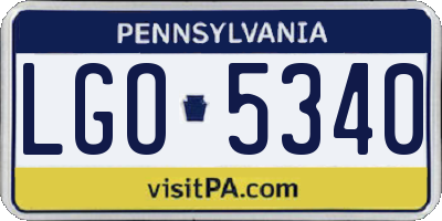 PA license plate LGO5340