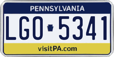PA license plate LGO5341