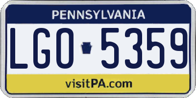PA license plate LGO5359