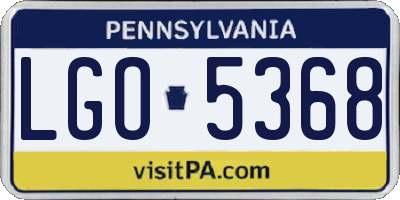 PA license plate LGO5368