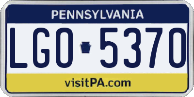 PA license plate LGO5370