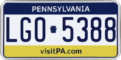 PA license plate LGO5388