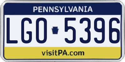 PA license plate LGO5396